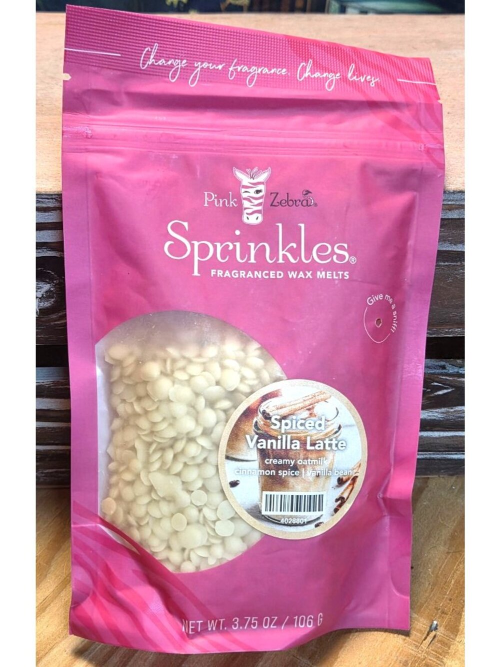 Pink Zebra Spiced Vanilla Latte Sprinkles Fragranced Wax Melts 3.75 Oz Soft Soy